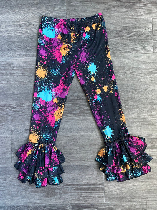 Paint Splat Ruffled Pants image 0