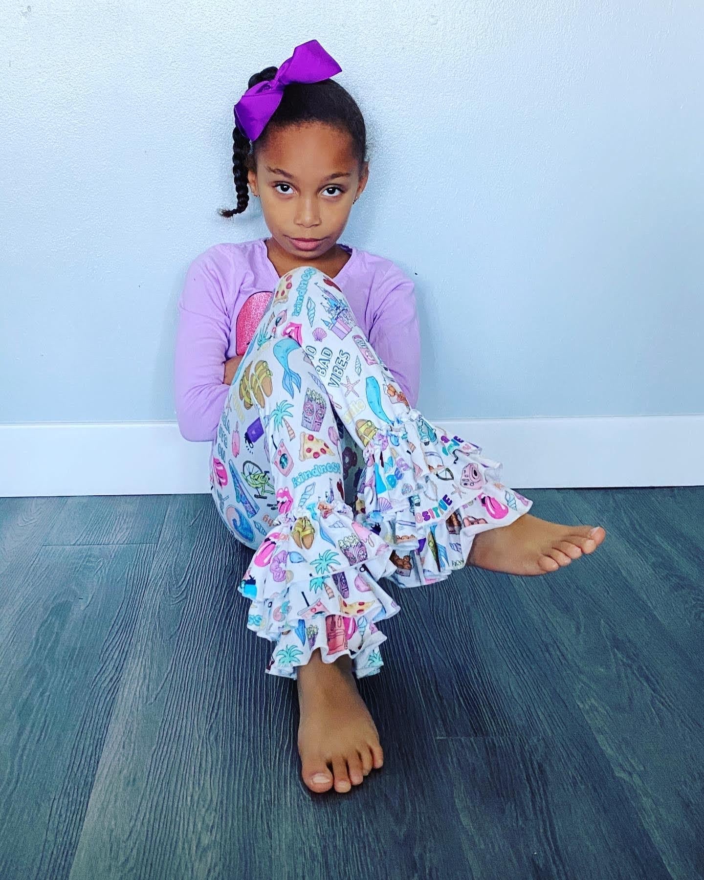 Paint Splat Ruffled Pants image 1