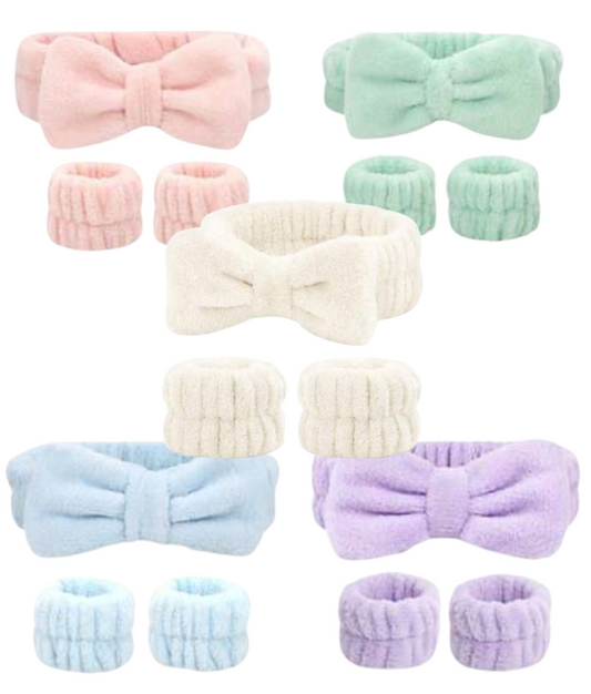 Spa Headband and Wrist Set